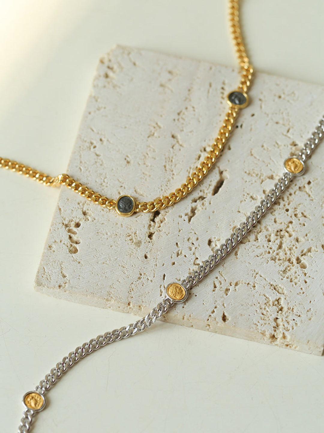 Athena Old Coin Chain Necklace - Gembea Jewelry