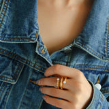 Multi-layer Spiral Pearl Open Ring - Gembea Jewelry