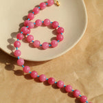Spring Heartbeat Rose Red Gemstone Necklace - Gembea Jewelry