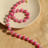 Spring Heartbeat Rose Red Gemstone Necklace - Gembea Jewelry