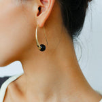 Hand-made Gray Red Black Agate Stone Ear Hooks Earrings - Gembea Jewelry