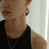 Oval Pendant Baroque Shaped Pearl Earrings - Gembea Jewelry