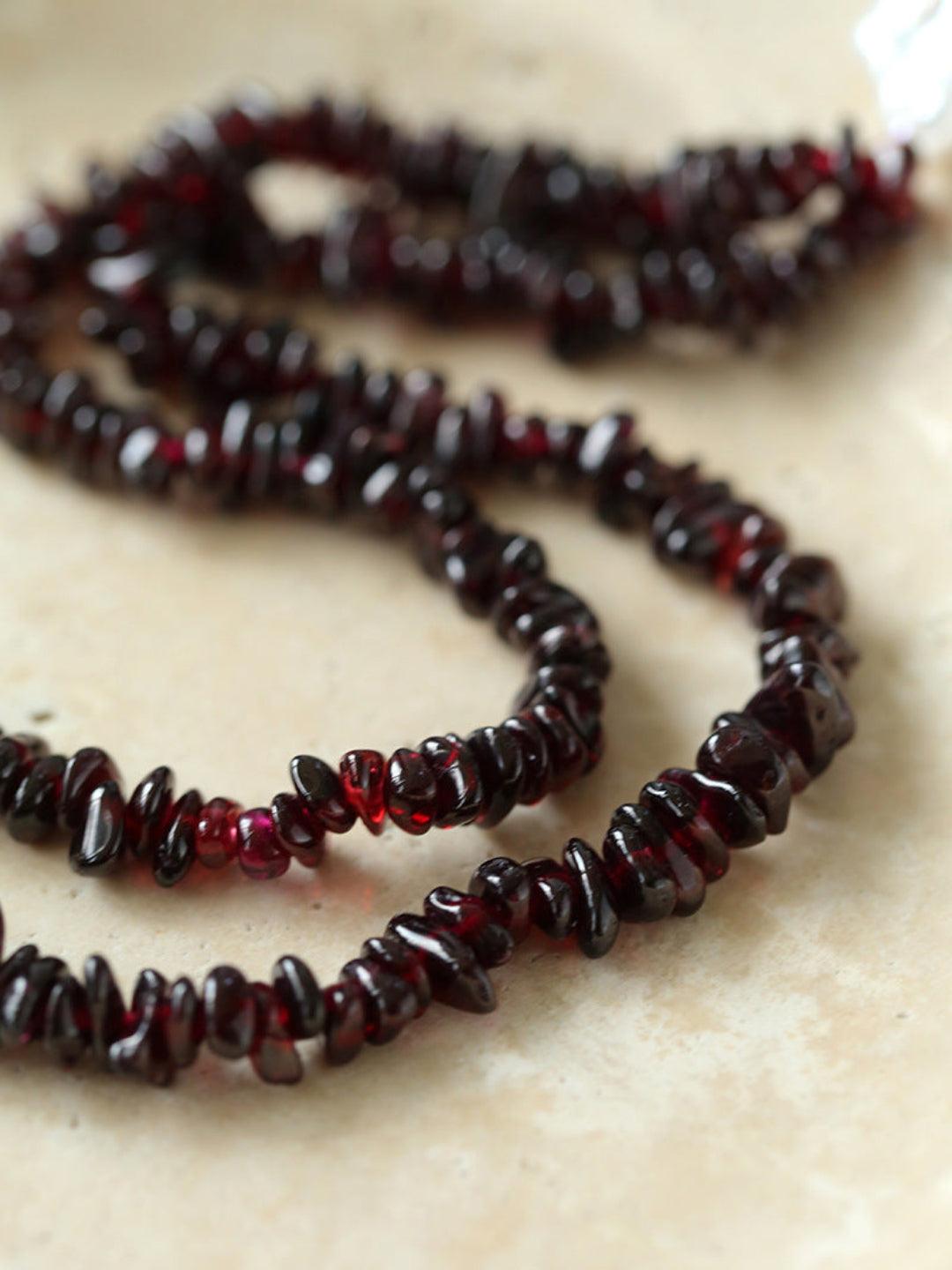 Irregular Garnet Baroque Drop Necklace - Gembea Jewelry