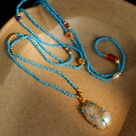 Spring Heartbeat Blue Turquoise Baroque Necklace - Gembea Jewelry