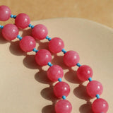 Spring Heartbeat Rose Red Gemstone Necklace - Gembea Jewelry