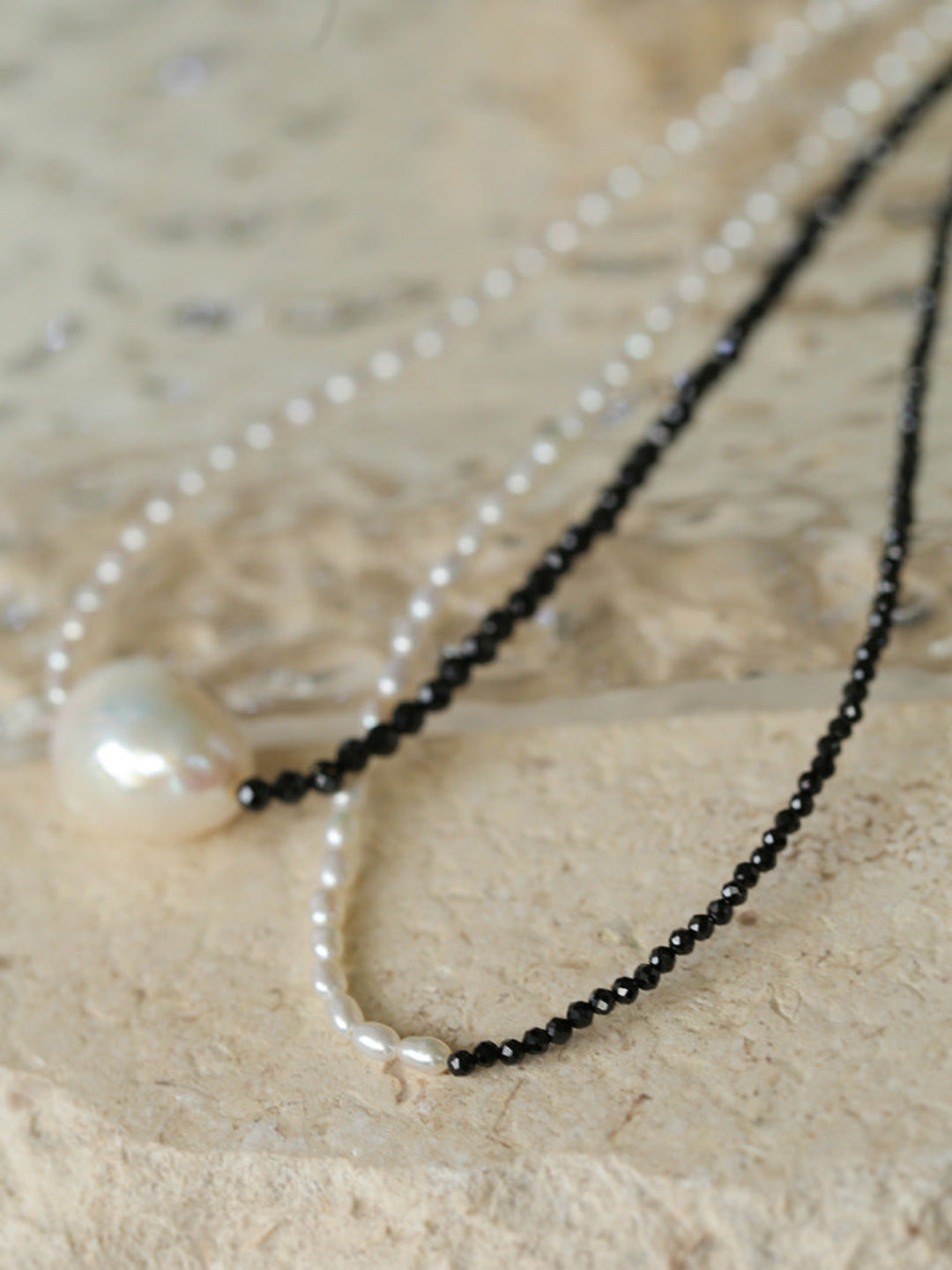 Gembea Jewelry Baroque Pearl Black Spinel Necklace