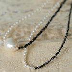 Gembea Jewelry Baroque Pearl Black Spinel Necklace