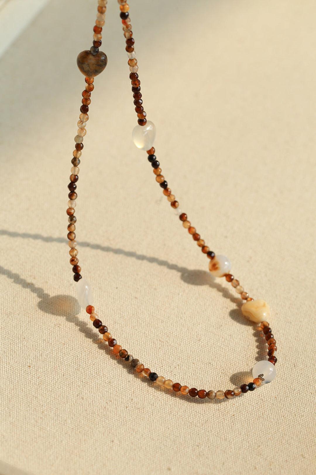 Spring Heartbeat Natural Stone Necklace - Gembea Jewelry