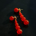 Graded Black and Red Agate Drop Earrings - Gembea Jewelry