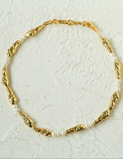 Geometric Irregular Metal Pearl Necklace - Gembea Jewelry