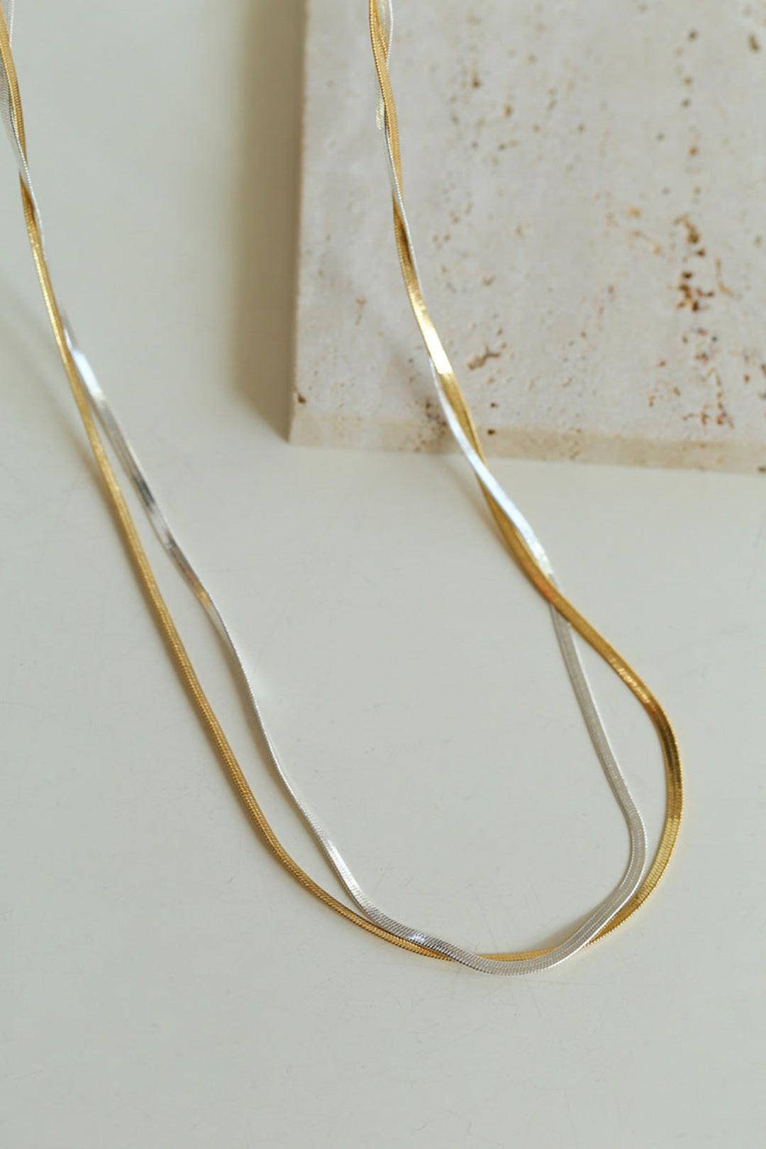 Spring Heartbeat Snake Bone Chain Necklace - Gembea Jewelry