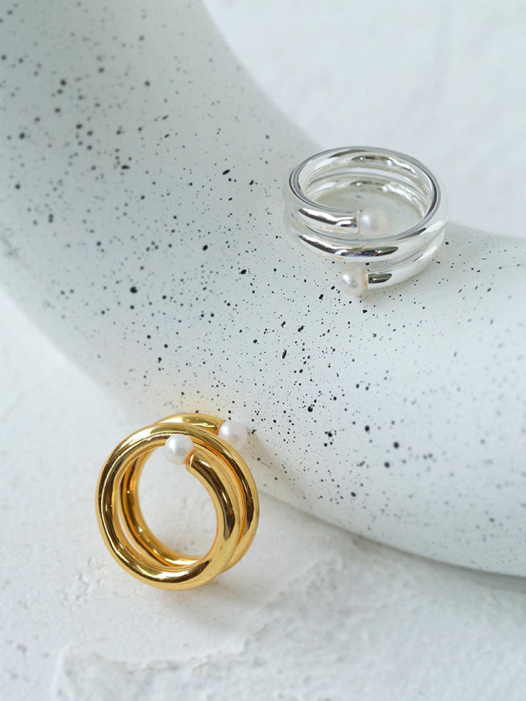 Multi-layer Spiral Pearl Open Ring - Gembea Jewelry