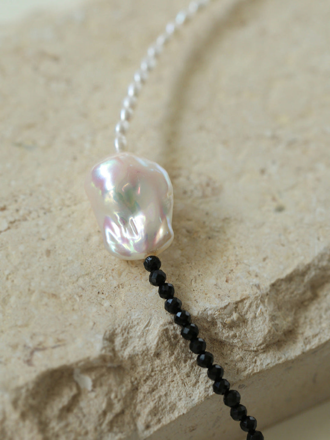 Gembea Jewelry Baroque Pearl Black Spinel Necklace
