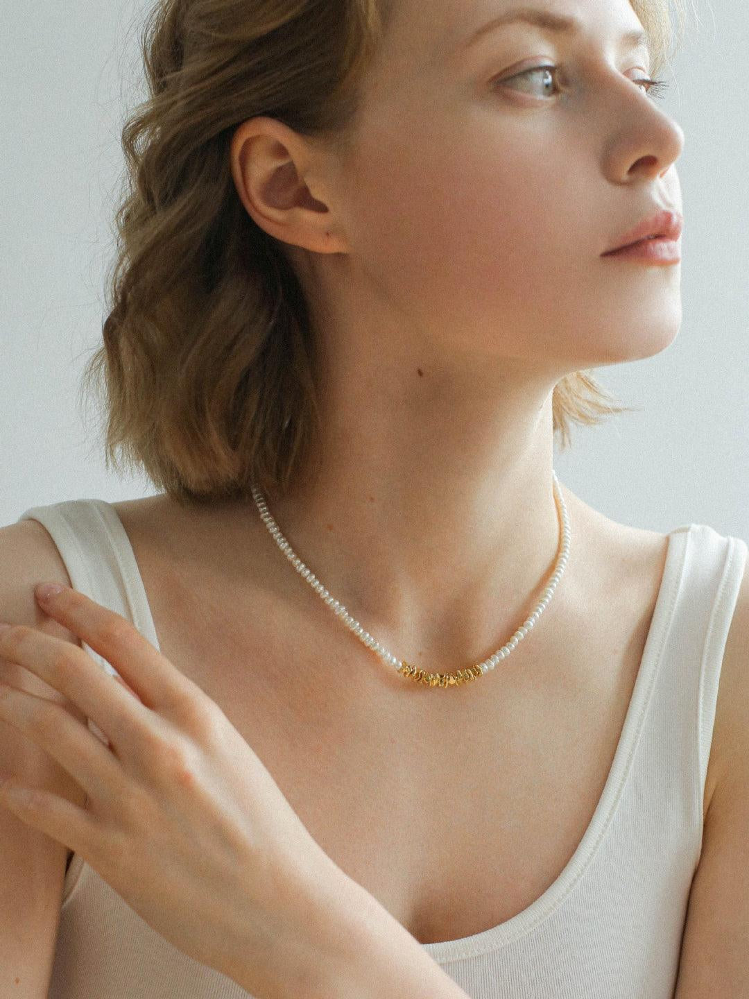Simple Mini Pearl Beaded Necklace - Gembea Jewelry