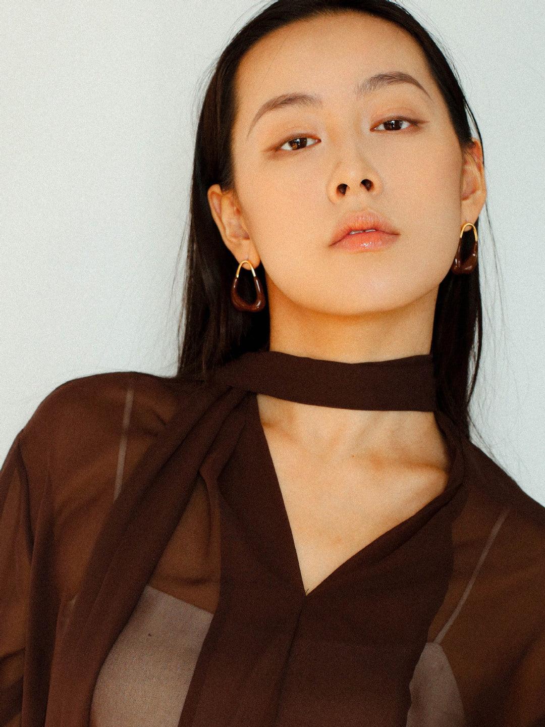 Geometric Enamel Glaze Earrings - Gembea Jewelry