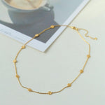 Overlay Embossed Mini Gold Coin Necklace - Gembea Jewelry