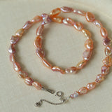 Purple-pink Irregular-shaped Pearl Necklace Gembea Jewelry