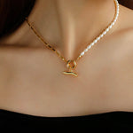 Gembea Jewelry Y-shaped Pearl Chain Necklace