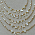 Custom White Shell Letter Pearl Necklace - Gembea Jewelry