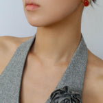 Oval Tiger Eye Stone Black Agate Earrings - Gembea Jewelry