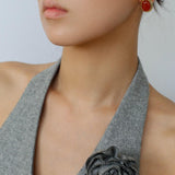 Oval Tiger Eye Stone Black Agate Earrings - Gembea Jewelry