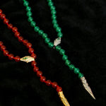 Red and Green Agate Snake Necklace - Gembea Jewelry