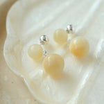 Double Ball Crystal Agate Stone Earrings - Gembea Jewelry
