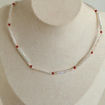 Spring Heartbeat Toothpick Pearl Necklace - Gembea Jewelry