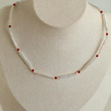 Spring Heartbeat Toothpick Pearl Necklace - Gembea Jewelry
