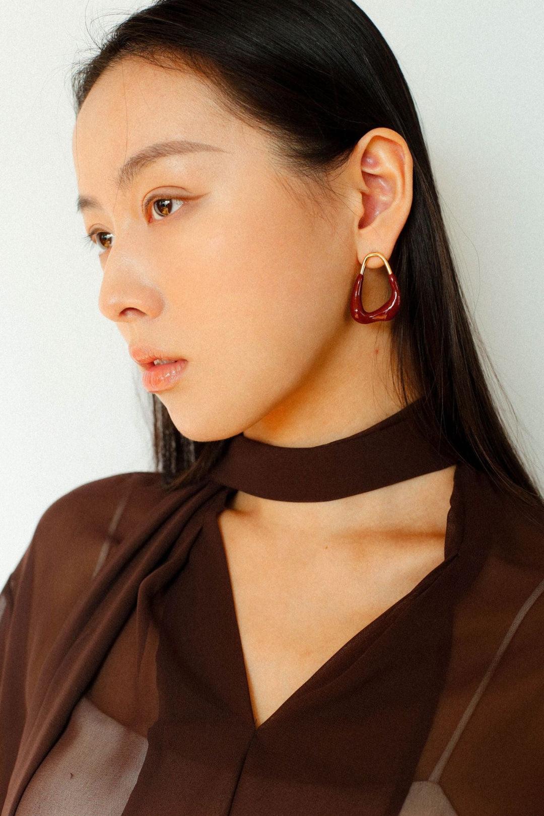 Geometric Enamel Glaze Earrings - Gembea Jewelry