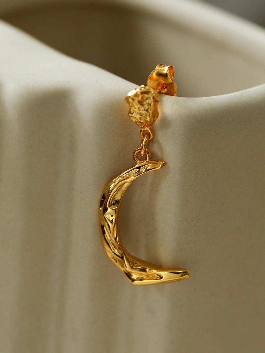 S925 Silver Moon Drop Earrings - Gembea Jewelry