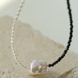 Gembea Jewelry Baroque Pearl Black Spinel Necklace