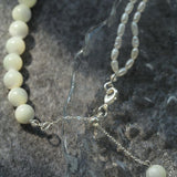 Round Buckle Rice Pearl White Shell Necklace - Gembea Jewelry