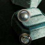 Seawater Mabe Pearl Stud Earrings - Gembea Jewelry