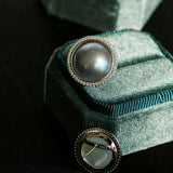 Seawater Mabe Pearl Stud Earrings - Gembea Jewelry