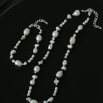 Baroque Pearl Black Agate Beaded Necklace - Gembea Jewelry
