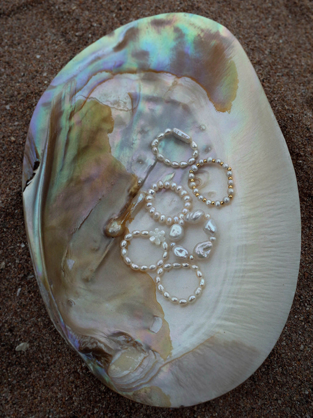 Gembea Jewelry Elastic Irregular Pearl Ring