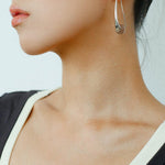 Hand-made Gray Red Black Agate Stone Ear Hooks Earrings - Gembea Jewelry