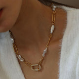 Baroque Pearl Chain Necklace - Gembea Jewelry