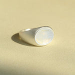 Gembea jewelry Wide Silver Brushed Agate Ring