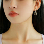 Double Ball Crystal Agate Stone Earrings - Gembea Jewelry