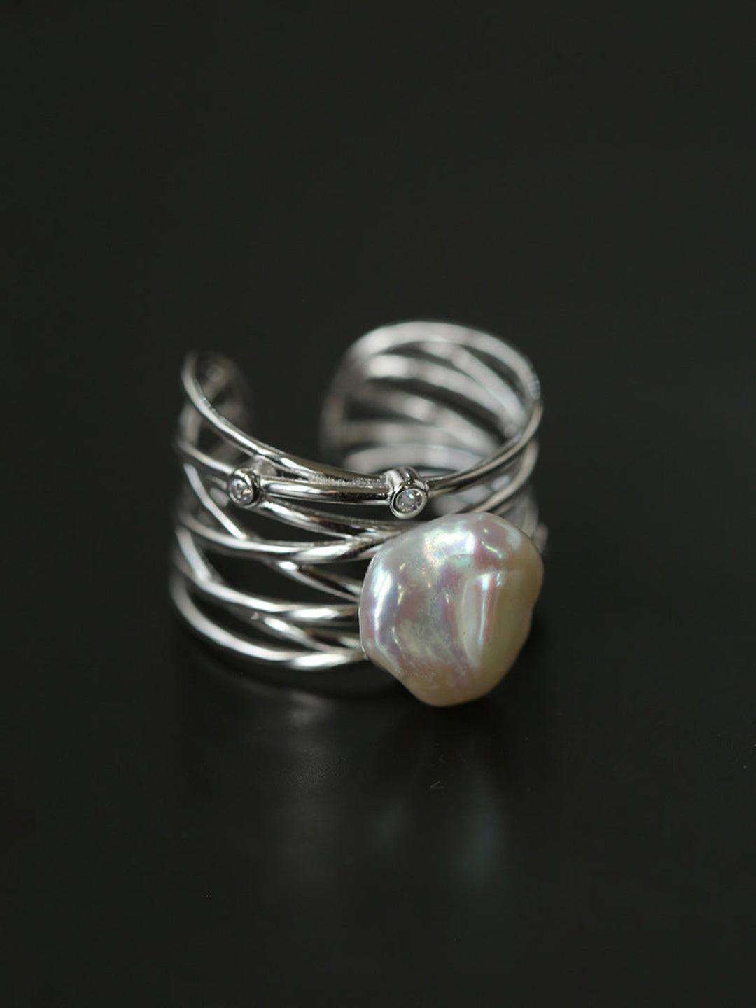 Multilayer Sterling Silver Pearl Ring - Gembea Jewelry