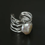 Multilayer Sterling Silver Pearl Ring - Gembea Jewelry