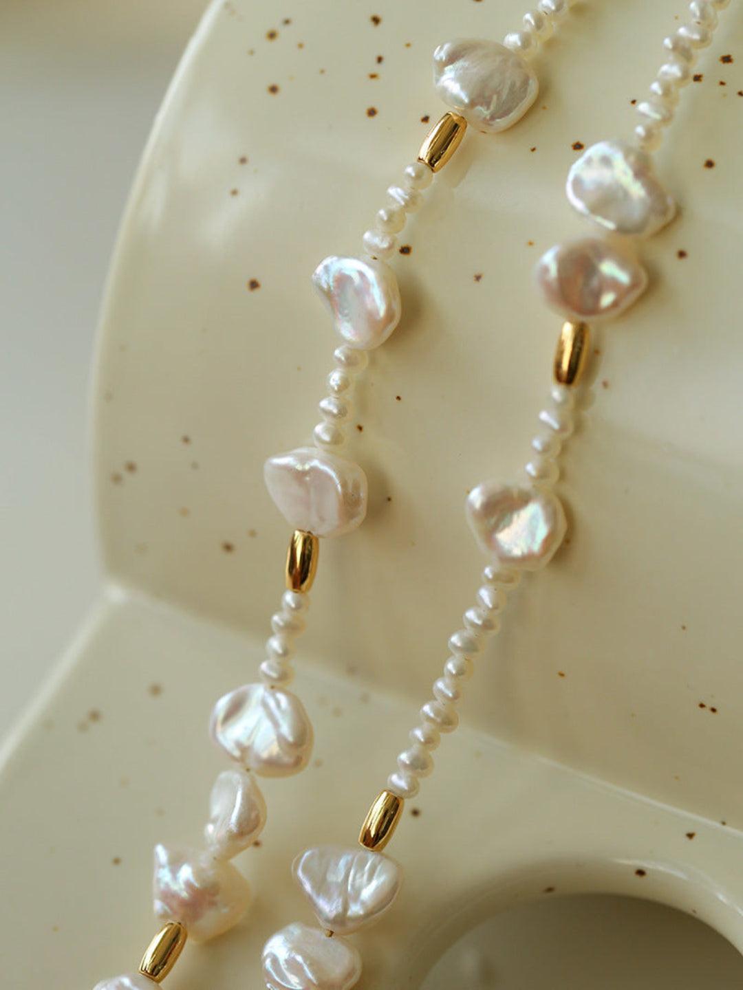 Simple Freshwater Rice Pearl Necklace - Gembea Jewelry