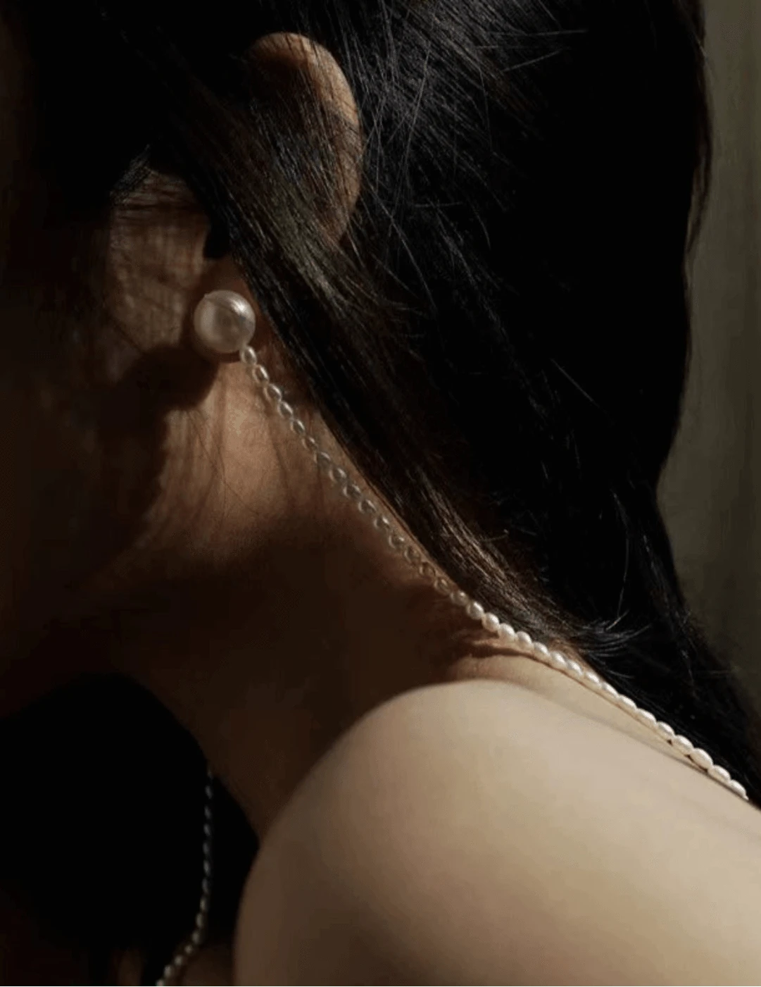 Long Rice Pearl Drop Earrings - Gembea Jewelry