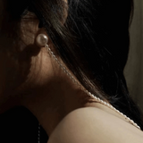 Long Rice Pearl Drop Earrings - Gembea Jewelry