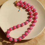 Spring Heartbeat Rose Red Gemstone Necklace - Gembea Jewelry