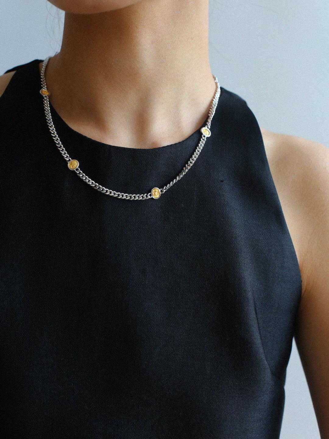 Athena Old Coin Chain Necklace - Gembea Jewelry