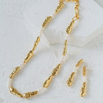 Geometric Irregular Metal Pearl Necklace - Gembea Jewelry