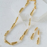 Geometric Irregular Metal Pearl Necklace - Gembea Jewelry